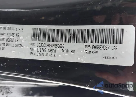 2016 Chrysler 200 Limited из США, поврежденный, VIN 1C3CCCAB5GN152668